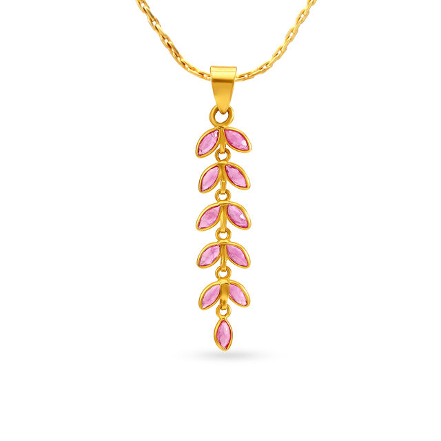 Pleasing 22 Karat Yellow Gold Petal Pendant,,hi-res