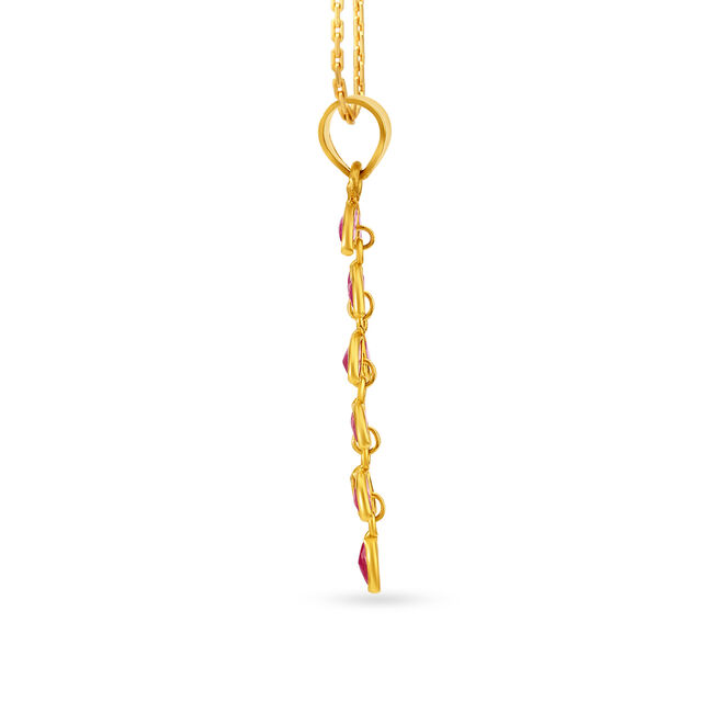 Pleasing 22 Karat Yellow Gold Petal Pendant,,hi-res