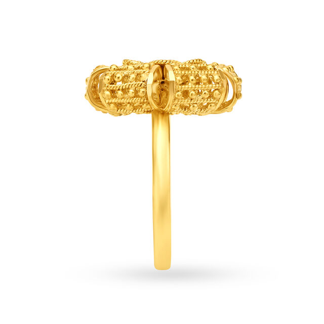 Magnificent 22 Karat Yellow Gold Beaded Floral Statement Ring,,hi-res 4
