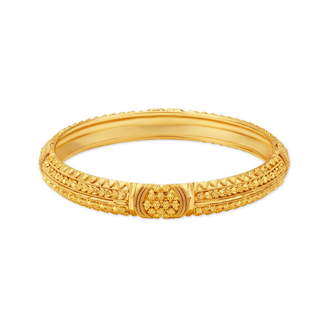 Elaborate Yellow Gold Carved Bangles 2