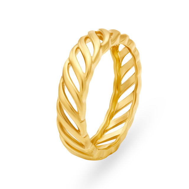Stylish Geometric Gold Mesh Ring 2