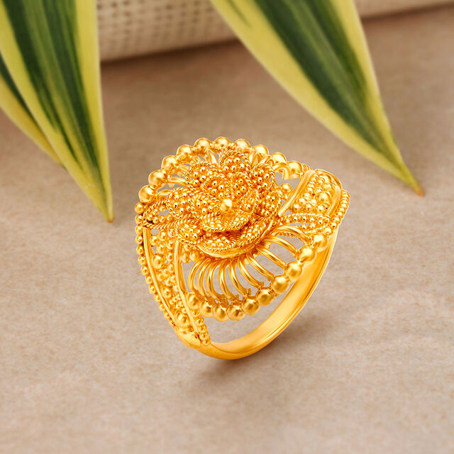 Flower Ring Gold Ring In Tanishq With Price TANISHQ