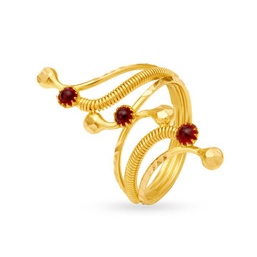 Classy 22 Karat Yellow Gold Spiral Ring