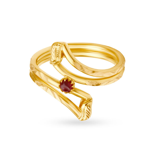 Ornate 22 Karat Yellow Gold Twist Ring,,hi-res