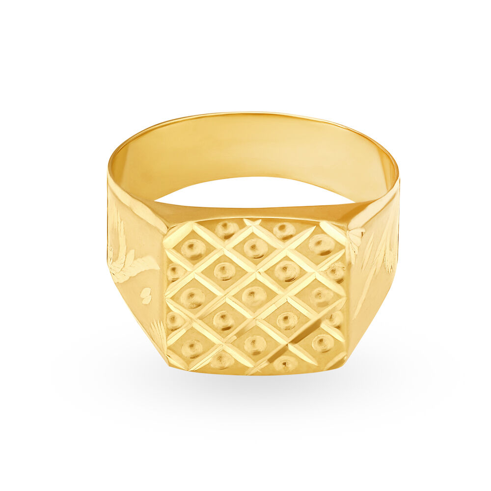 Buy Splendid 22 Karat Yellow Gold Square Ring at Best Price | Tanishq UAE