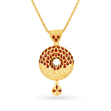 Dazzling 22 Karat Yellow Gold Ring Pendant