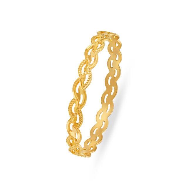 Elaborate Yellow Gold Twist Bangle,,hi-res 2