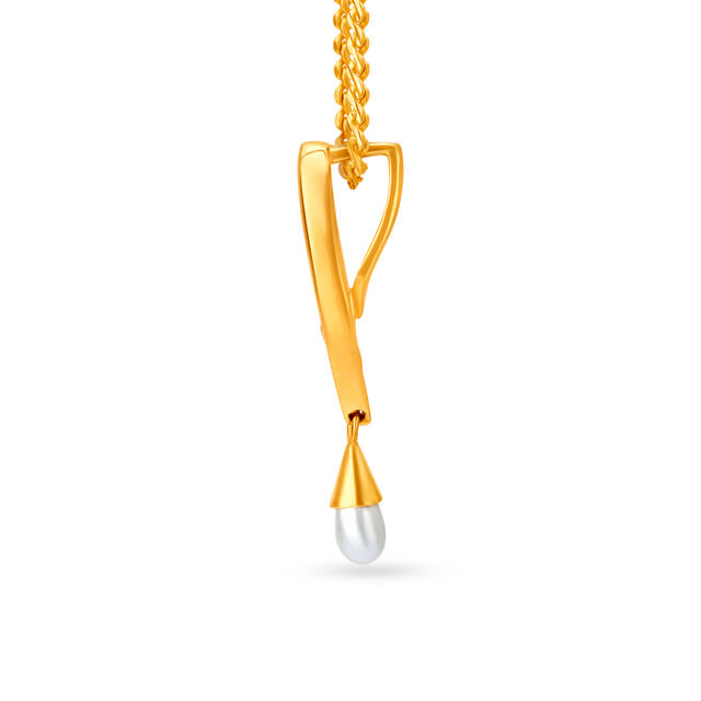 22 Karat Gold and Synthetic Pearl Pendant Earrings Set,,hi-res 3