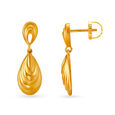 Teardrop Design Fancy Gold Drop Earrings 2