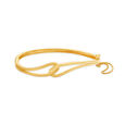 Whimsical Yellow Gold Twined Loop Bangle,,hi-res 