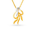 Simple Yellow Gold Pendant and Earrings Set 2
