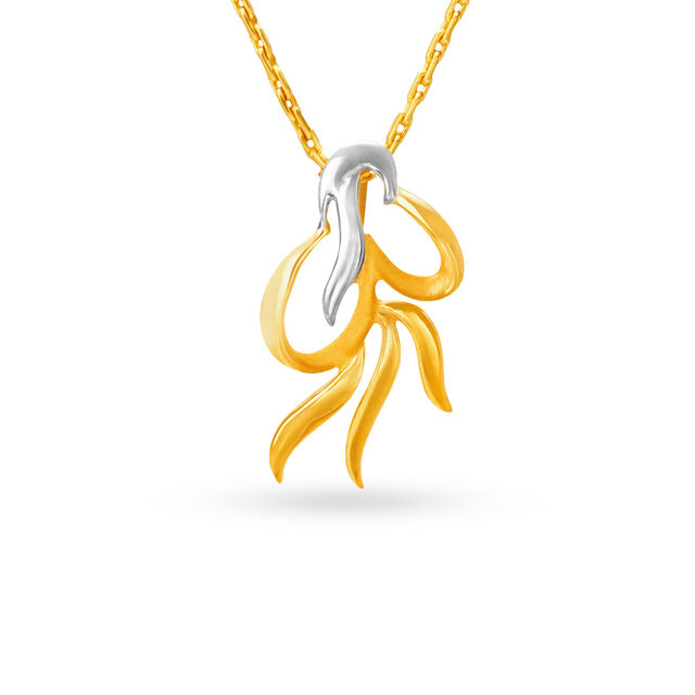 Simple Yellow Gold Pendant and Earrings Set 2