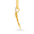 Simple Yellow Gold Pendant and Earrings Set 3