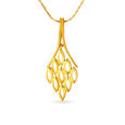 Contemporary Gold Pendant with a Leaf Motif,,hi-res 