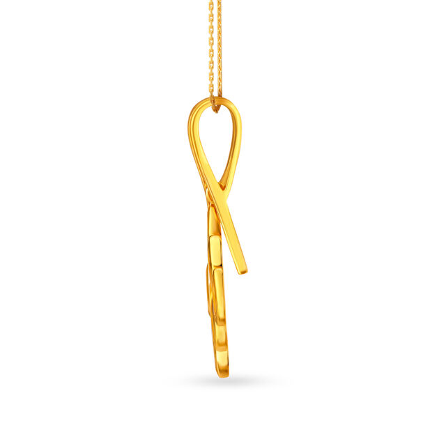 Contemporary Gold Pendant with a Leaf Motif,,hi-res 2