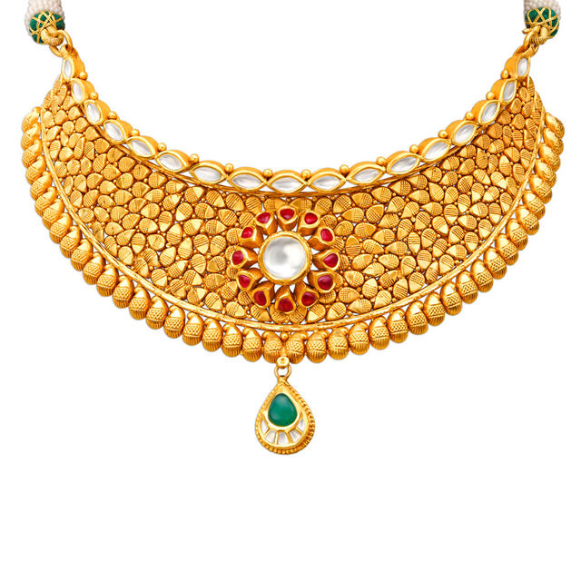 Intricate Gold Necklace Set,,hi-res