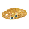 Geometric Floral Gold Bangle,,hi-res 2