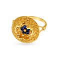 Enthralling 22 Karat Yellow Gold Filigree Patterned Round Finger Ring,,hi-res 2