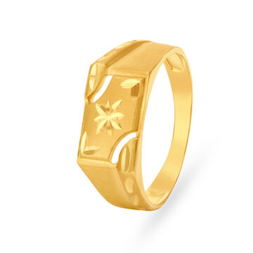Striking 22 Karat Yellow Gold Floral Ring