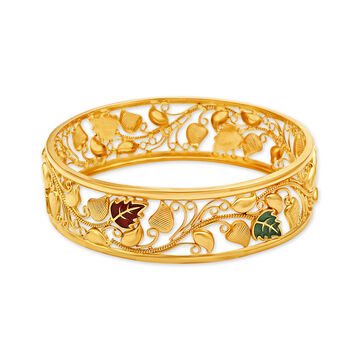 Floral Filigree Gold Bangle