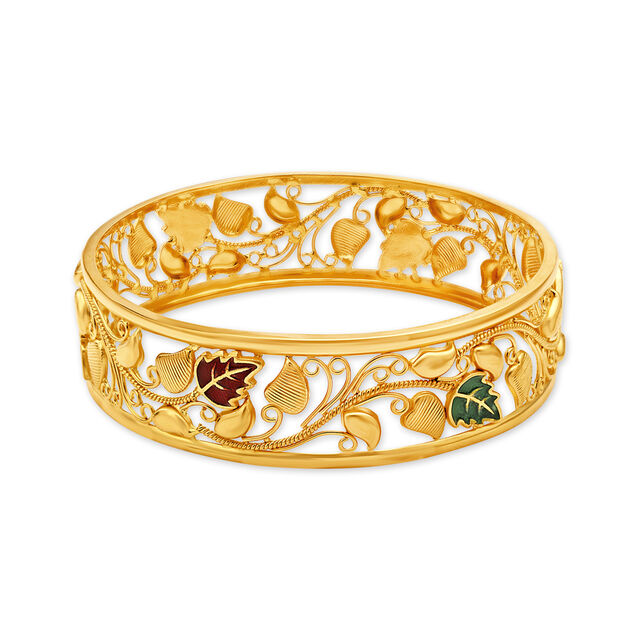 Floral Filigree Gold Bangle 