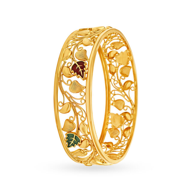 Floral Filigree Gold Bangle 2