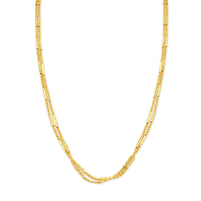 Shimmering Yellow Gold Dual Variegated Link Chain