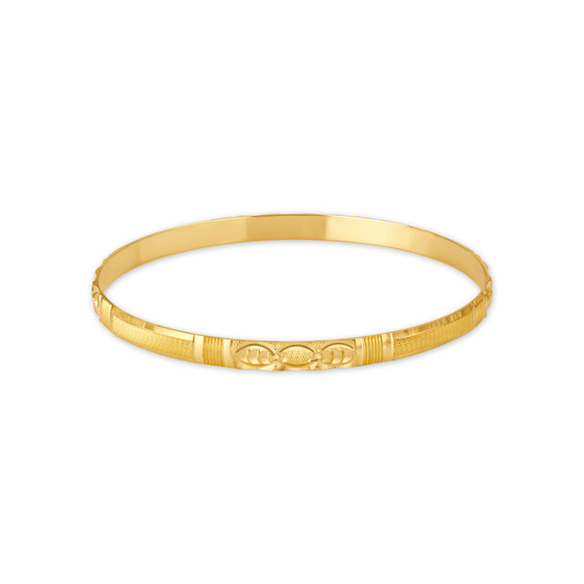 Luxurious Yellow Gold Textured Bangles,,hi-res