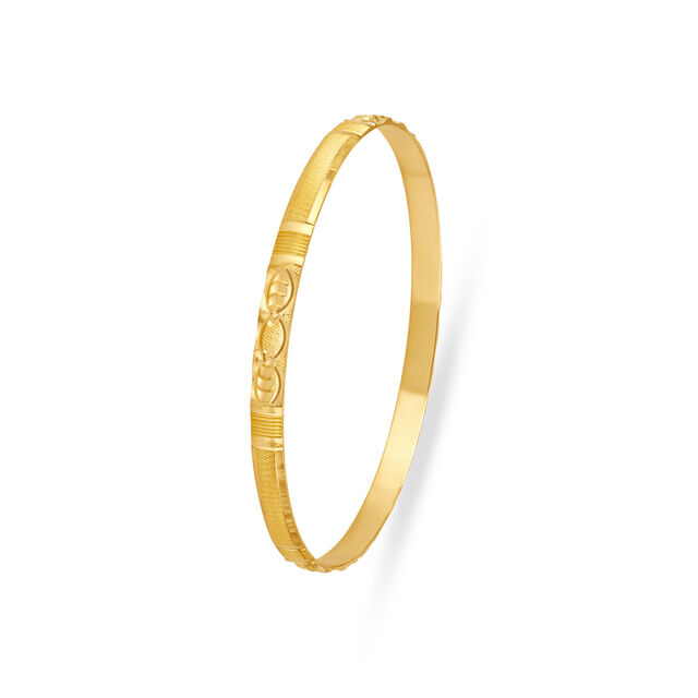 Luxurious Yellow Gold Textured Bangles,,hi-res
