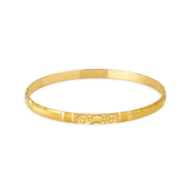 Luxurious Yellow Gold Textured Bangles,,hi-res 3