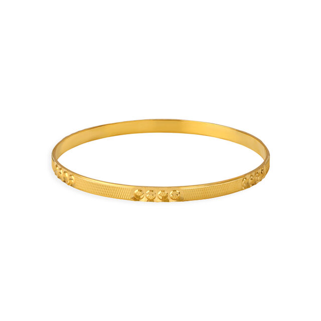 Exemplary Yellow Gold Etched Bangles,,hi-res 2
