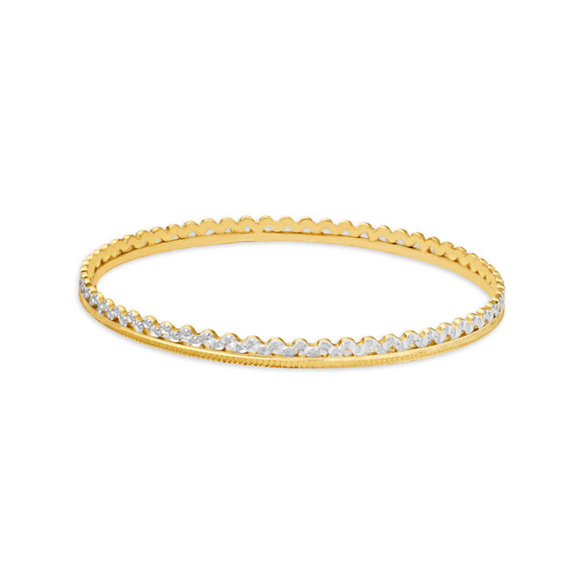 Glittering Yellow Gold Embossed Bangles 2