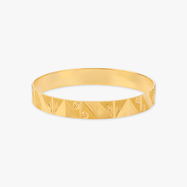 Geometric Pattern Gold Bangle 2