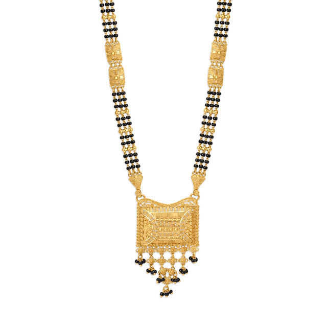 Classical 22 Karat Yellow Gold Triple Strand Mangalsutra