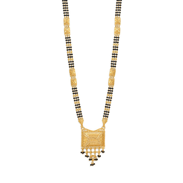 Classical 22 Karat Yellow Gold Triple Strand Mangalsutra