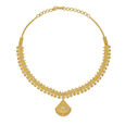 Elaborate 22 Karat Yellow Gold Piscine Necklace And Earrings Set 2