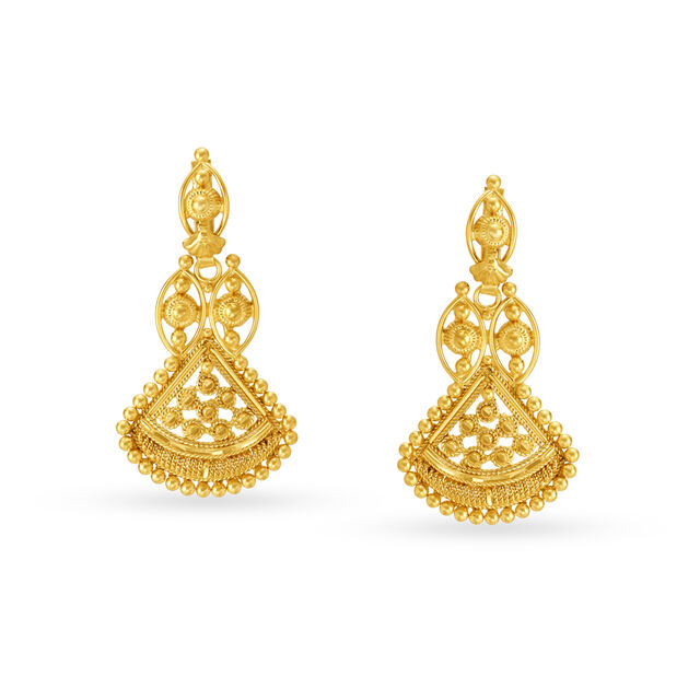 Elaborate 22 Karat Yellow Gold Piscine Necklace And Earrings Set 3