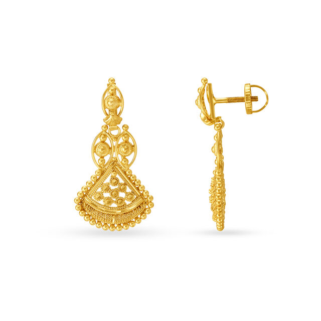 Elaborate 22 Karat Yellow Gold Piscine Necklace And Earrings Set 4