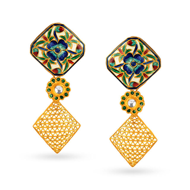 Vibrant Floral Gold Necklace Set 3