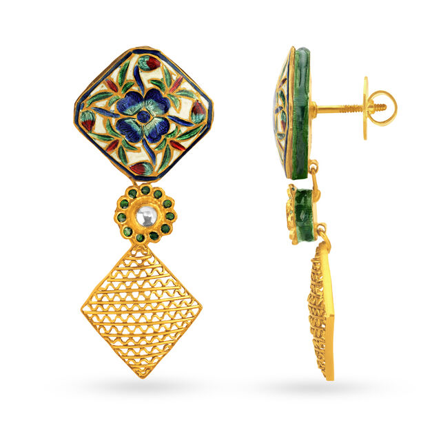 Vibrant Floral Gold Necklace Set 4