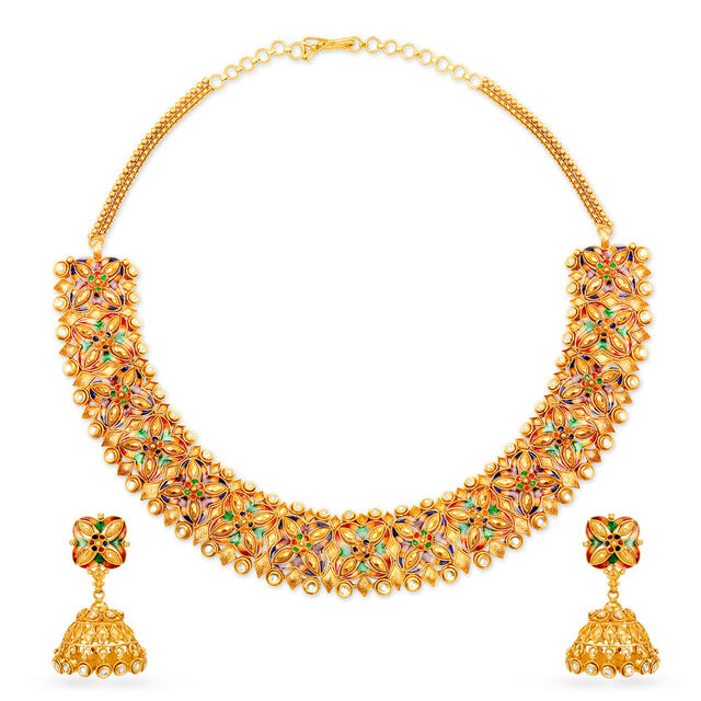Exquisite Gold Necklace Set for the Punjabi Bride,,hi-res