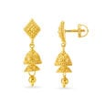 Artistic Rawa Work Gold Drop Earrings,,hi-res 2