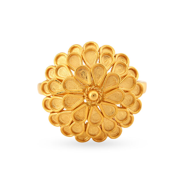 Floral Layered Gold Finger Ring,,hi-res 2