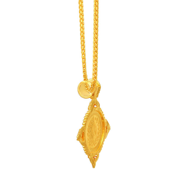 Heavenly 22 Karat Yellow Gold Goddess Lakshmi Pendant