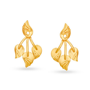 Breezy 22 Karat Yellow Gold Leaf Studs