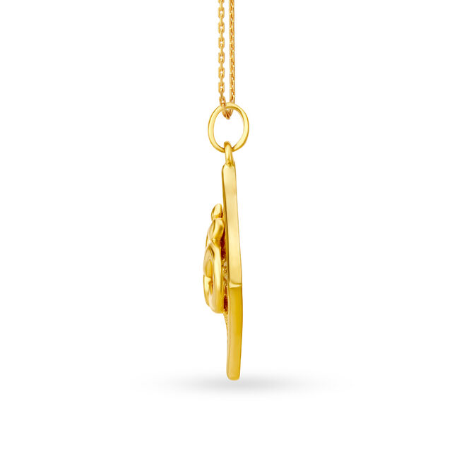 Brilliant 22 Karat Yellow Gold Rhomboid Om Pendant