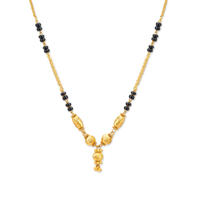 Gold and Black Beads Mangalsutra,,hi-res 