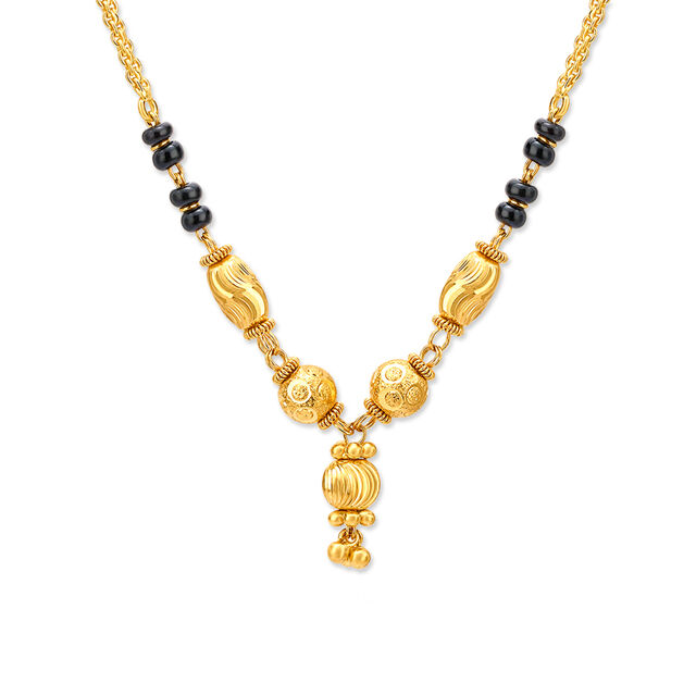Gold and Black Beads Mangalsutra,,hi-res 2