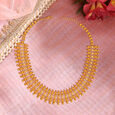 Rustic 22 Karat Yellow Gold Beaded Link Necklace And Earrings Set,,hi-res 