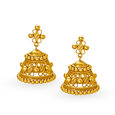 Rustic 22 Karat Yellow Gold Beaded Link Necklace And Earrings Set,,hi-res 3
